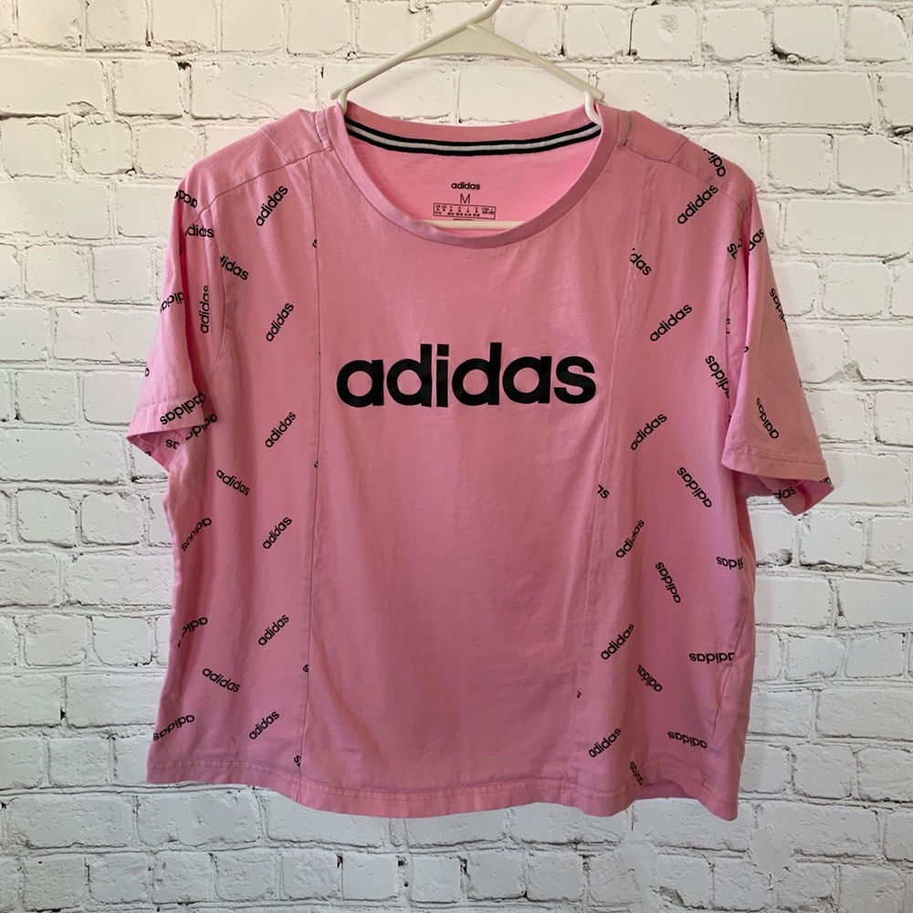 Adidas Pink Slightly Cropped Tee Shirt
